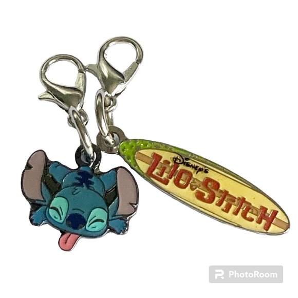 Vintage Disney Lilo & Stitch Surfboard Charm Purse Zipper Pull Bracelet Clip On - Picture 1 of 9